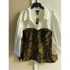 Lane bryant Womens Sz 26 Button Up Corset Attached Blouse - New with Tags (NWT)
